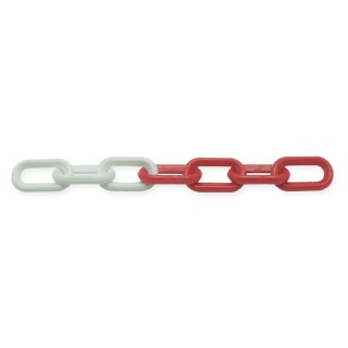 Chaîne de signalisation Viso plastique blanc-rouge - Ø 8 - L 25 m