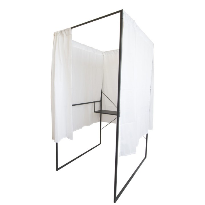 Isoloir PMR Viso avec rideau ignifugé 100 x 130 x 200 mm