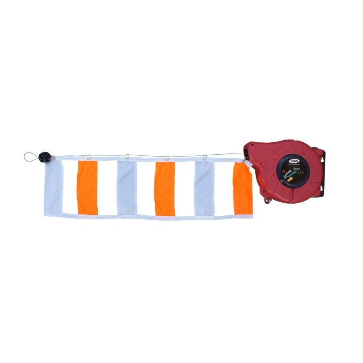 Enrouleur semi-automatique Viso avec bandeau de signalisation maxi 15 m