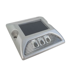 Plot solaire Viso 3 LED blanc par coté - à fixer ou à coller