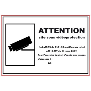 Panneau PVC Viso : SITE SOUS VIDEO PROTECTION - Lot de 5