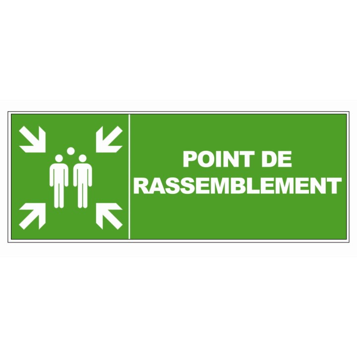 Panneau PVC Viso : POINT DE RASSEMBLEMENT - Lot de 5