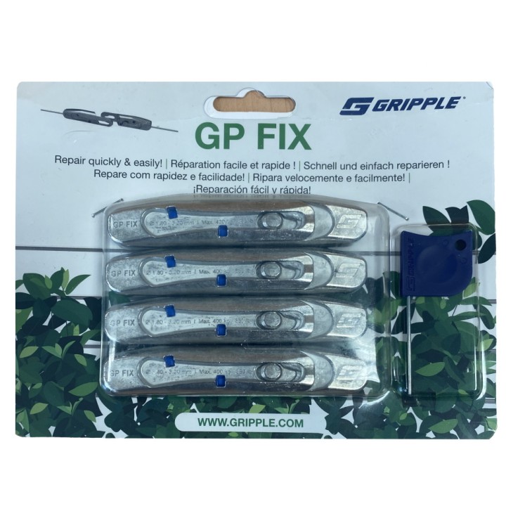 Tendeur rabouteur Gripple GP FIX pour fil 1,8 à 3,2 mm - Pack de 8 unités avec clé