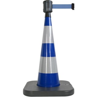 Cône lesté Viso bleu avec base à lester et boitier étanche - sangle 2 m x 50 cm -Bleue
