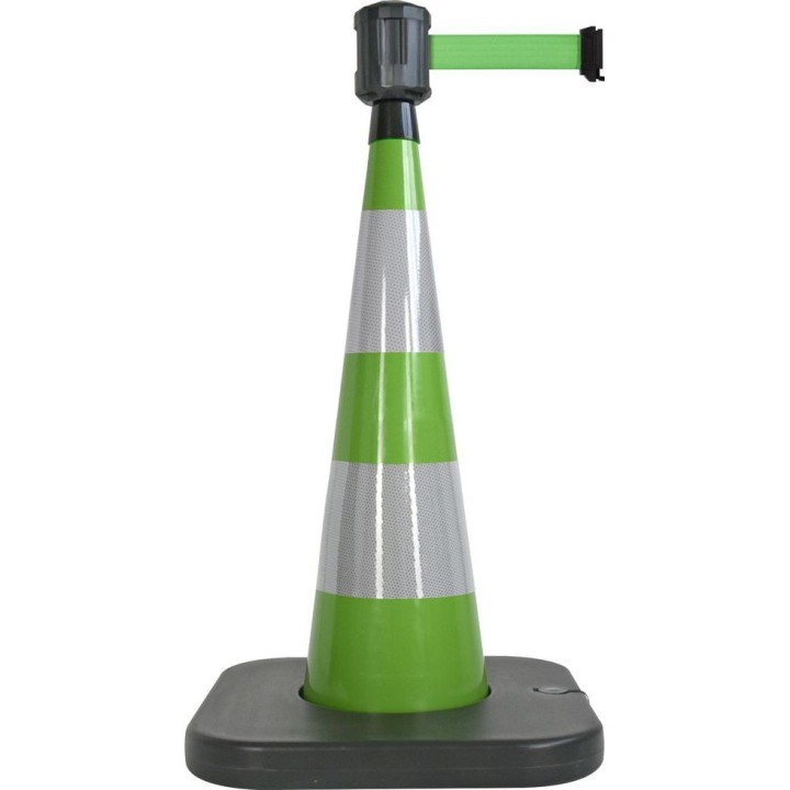 Cône lesté Viso vert avec base à lester et boitier étanche - sangle 2 m x 50 cm - Verte