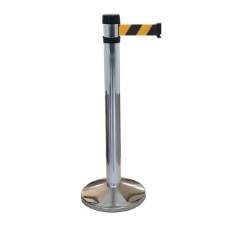 Poteau Viso chromé - sangle 4, 3 m x 5 cm - noire-jaune