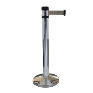Poteau Viso chromé - sangle 4,3 m x 5 cm - grise