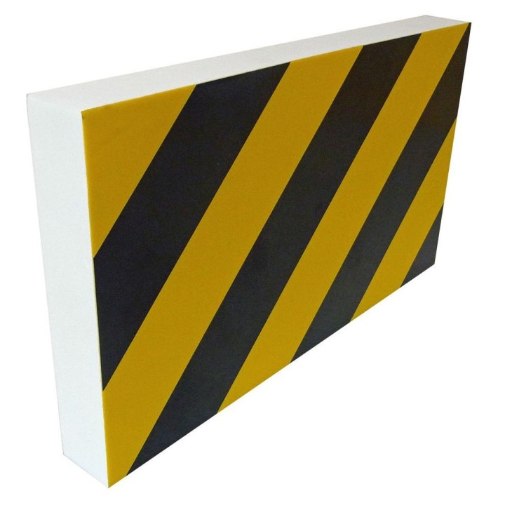 Lot 5 protections droites Viso mousse - noir-jaune - 200 x 350 x 40 mm