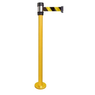 Poteau de guidage Viso RSF2 jaune à fixer - sangle noire-jaune - 2 m