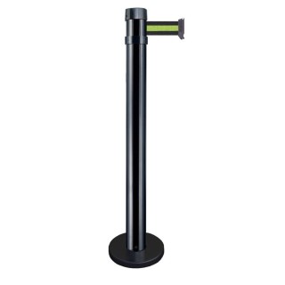 Poteau de guidage Viso RSF4 noir à fixer - sangle noire-jaune-noire - 4 m