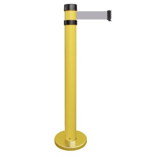 Poteau de guidage Viso RSF4 jaune à fixer - sangle grise - 4 m