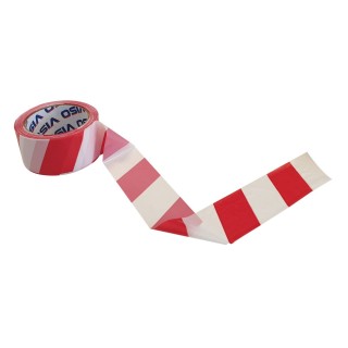 Lot de 12 rubans non adhésifs Viso RSNA - 100 m x 50 mm - rouge-blanc
