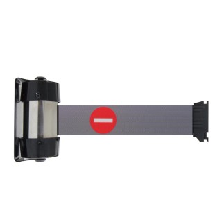Enrouleur mural Viso RW20 - sangle premium grise + logo "Entrée interdite" - 2 m