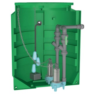 Poste de relevage pour eaux chargées CALIDOUBLE Calpeda, avec pompe GQSM 40-9 FB Mono