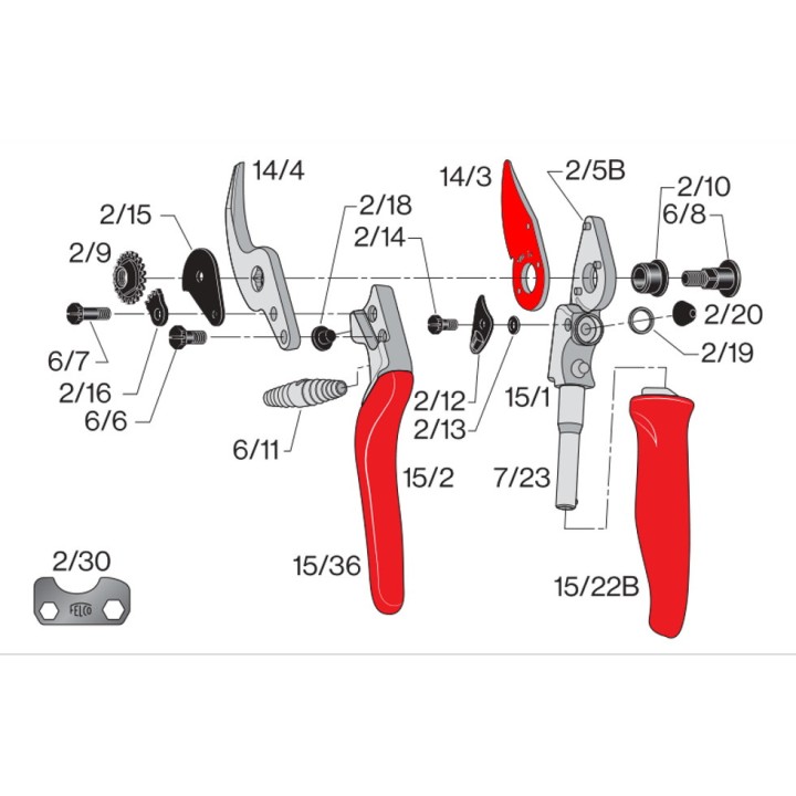 Lame de rechange 14/3 pour sécateur FELCO 14 et 15