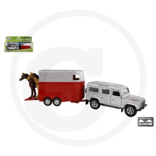 Land Rover Defender avec remorque pour chevaux Kids Globe