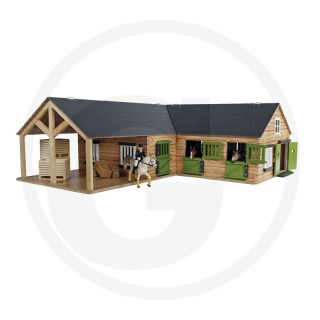 Écurie pour chevaux avec 4 boxes et box de lavage noir Kids Globe