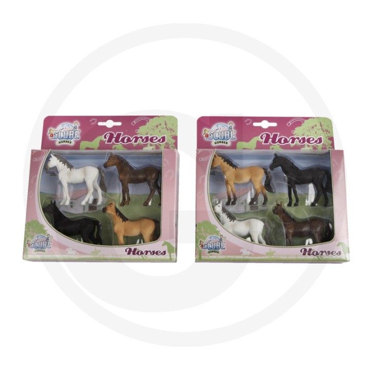 Lot de 4 chevaux Girly Kids Globe