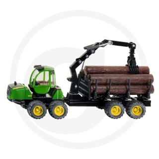 John Deere Forwarder avec remorque forestière Siku