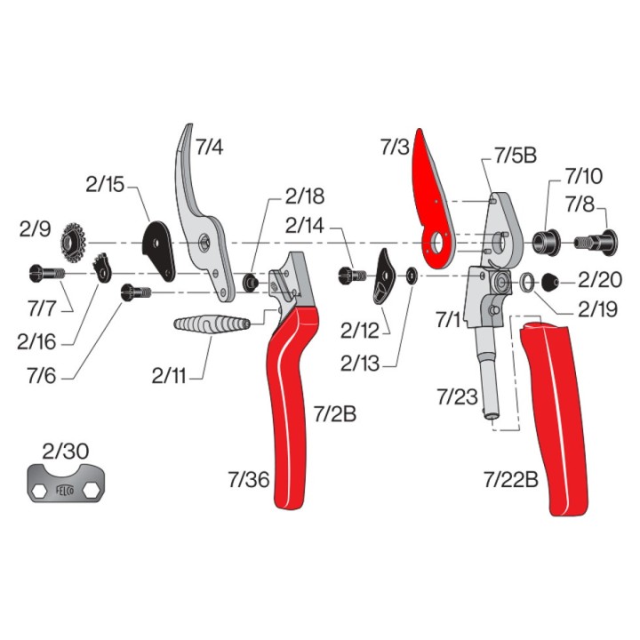 Lame de rechange 7/3 pour sécateur FELCO 7