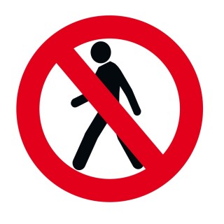 Sticker marquage sol extérieur Viso - INTERDIT PIÉTONS