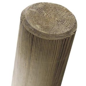 Rondin fraisé pin traité classe 4 vert Ø 8 cm