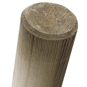 Rondin fraisé pin traité classe 4 vert Ø 10 cm
