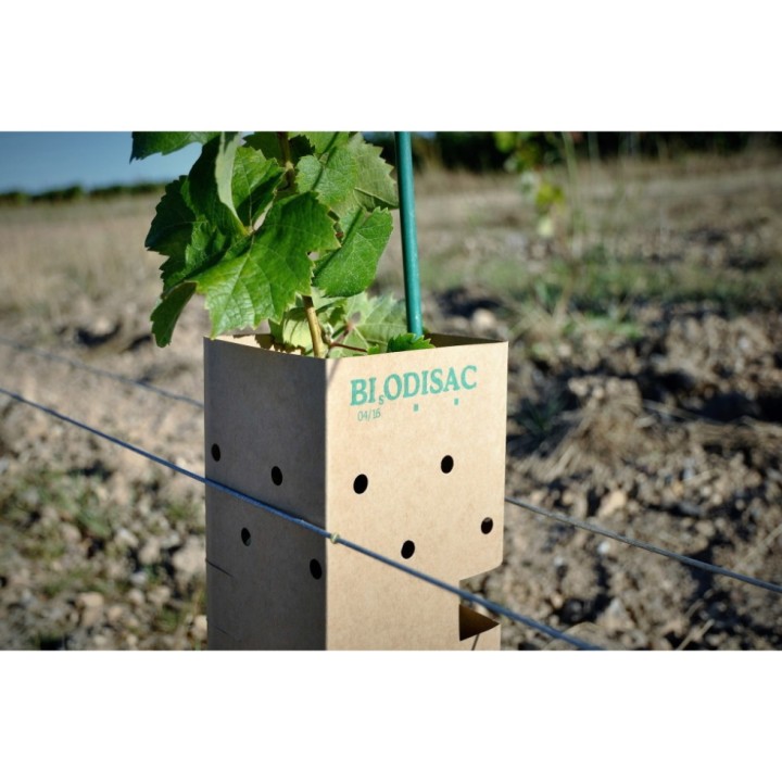 Manchons de protection biodégradables Bisodisac 356 gr/m² pour vignes et arbres, durée de vie 24 à 36 mois