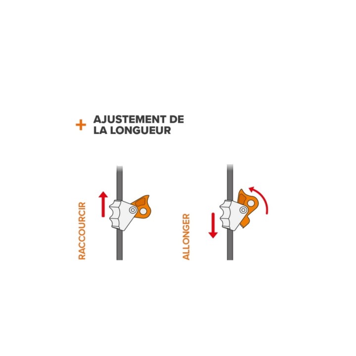 Longe de maintien Neofeu ERG'O drisse, avec 2 connecteurs triple sécurité aluminium