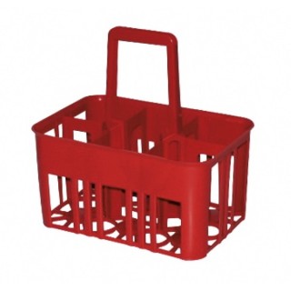 Panier empilable 6 bouteilles, couleur rouge