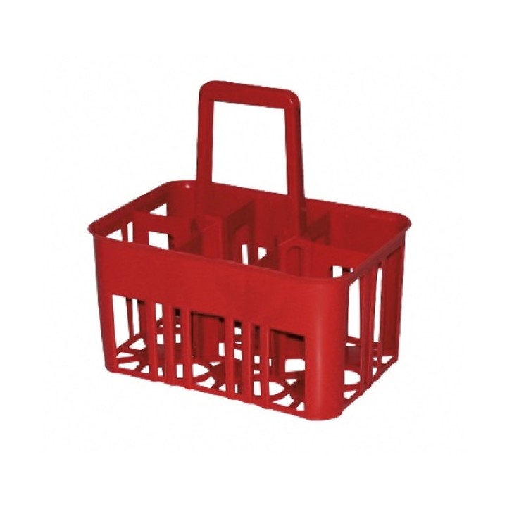 Panier empilable 6 bouteilles, couleur rouge