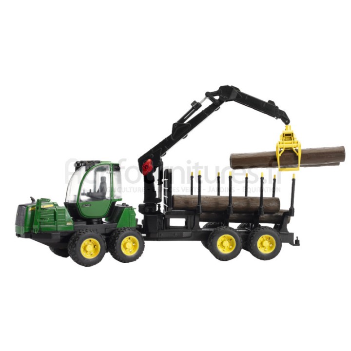 Porteur avec 4 grumes et grappin John Deere 1210E Bruder