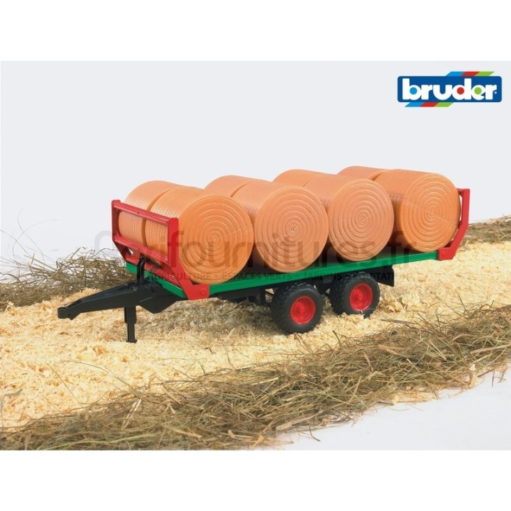 Remorque de transport de balles avec 8 balles rondes Bruder