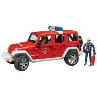 Véhicule de pompiers avec pompier Jeep Wrangler Bruder