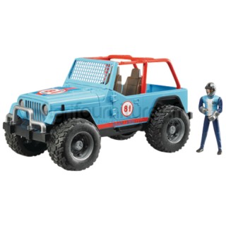 Véhicule tout-terrain bleu avec coureur Jeep Cross Country Racer Bruder