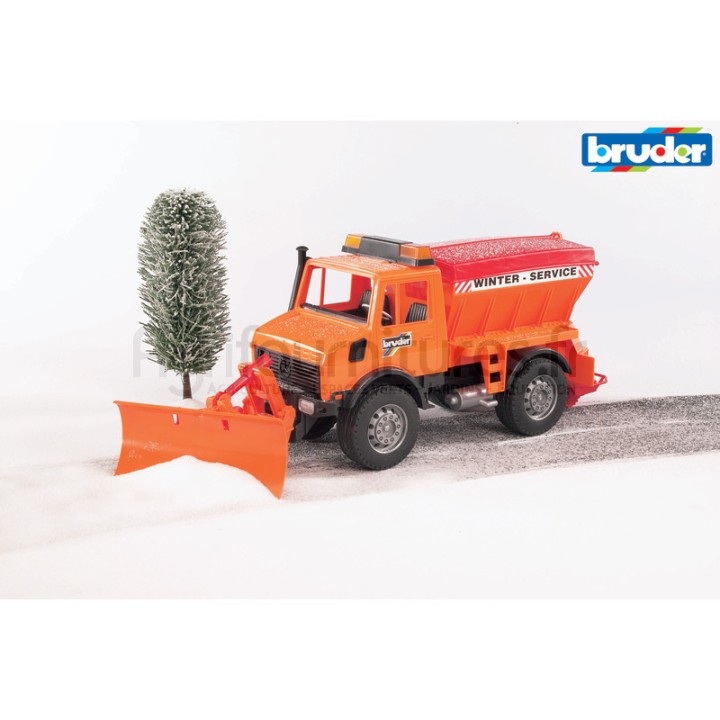 Service voirie et lame de déneigement MB Unimog Bruder