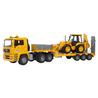 Chargeur surbaissé avec tractopelle JCB 4CX MAN TGA Bruder