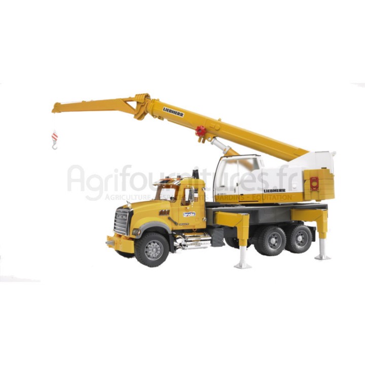Camion grue Mack Granite Liebherr Bruder