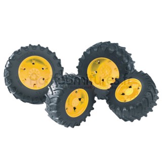 Bruder Jeu de roues jumelées avec jantes jaunes Bruder