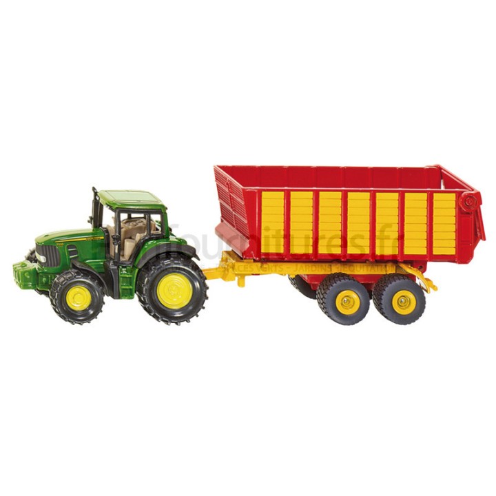 Tracteur avec remorque d'ensilage John Deere Siku