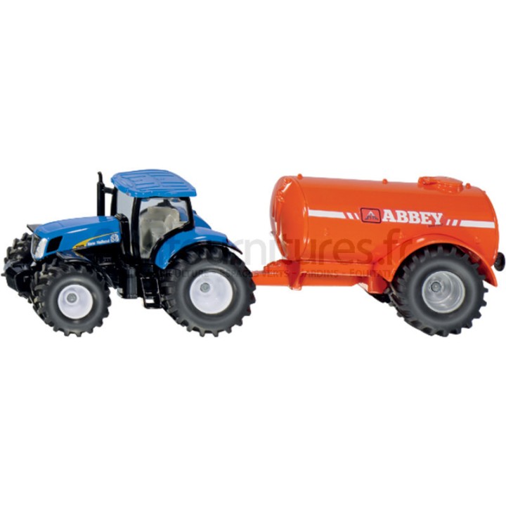 Tracteur avec citerne à lisier simple essieu New Holland Siku