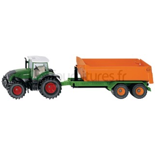 Tracteur avec remorque porte-container Fendt Siku