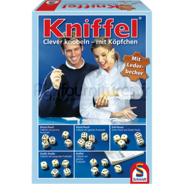 Jeu "Yahzee" avec gobelet en cuir à partir de 8 ans Schmidt
