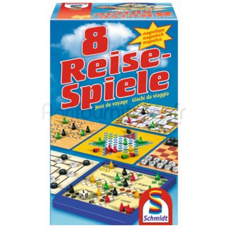 8 jeux de voyage, à partir de 6 ans, 1 à 4 joueurs Schmidt