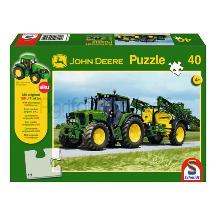 Puzzle tracteur original SIKU John Deere 6630 et pulvérisateur, 40 pièces à partir de 4 ans Schmidt