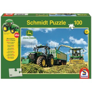 Puzzle tracteur original SIKU John Deere, 100 pièces Schmidt