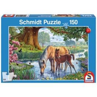 Puzzle Chevaux dans le ruisseau, 150 pièces, à partir de 7 ans Schmidt