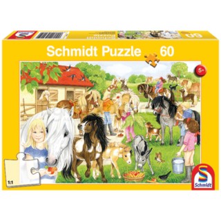 Puzzle on s'amuse au poneys club, 60 pièces Schmidt