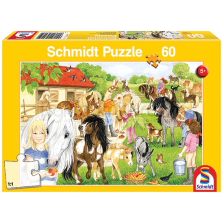 Puzzle on s'amuse au poneys club, 60 pièces Schmidt