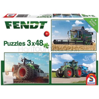 Puzzle Fendt 1050 Vario / 724 Vario / 6275L, 3 x 48 pièces Schmidt